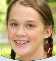 smiling girl with braces