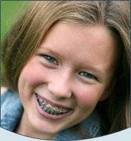 smiling girl with braces